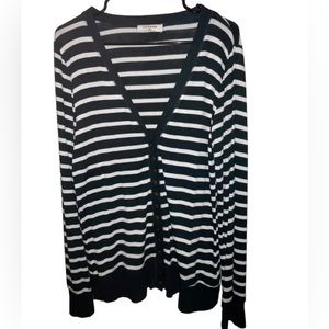 Zenana Green Striped Cardigan XL